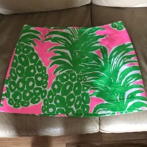 Lilly Pulitzer Green and Pink Pineapple Skirt